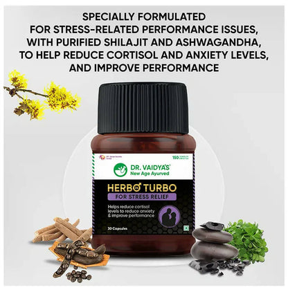 Dr. Vaidya's Herbo 24 Turbo Capsules For Stress Relief