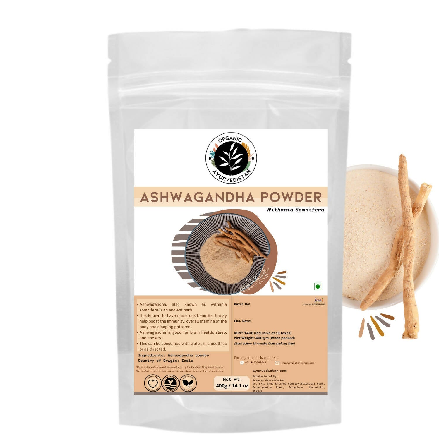 Organic Ayurveusa canada australian Ashwagandha Powder - usa canada australia