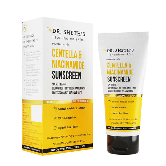 Dr. Sheth's Centella & Niacinamide Oil & Anti Acne Sunscreen - BUDNE