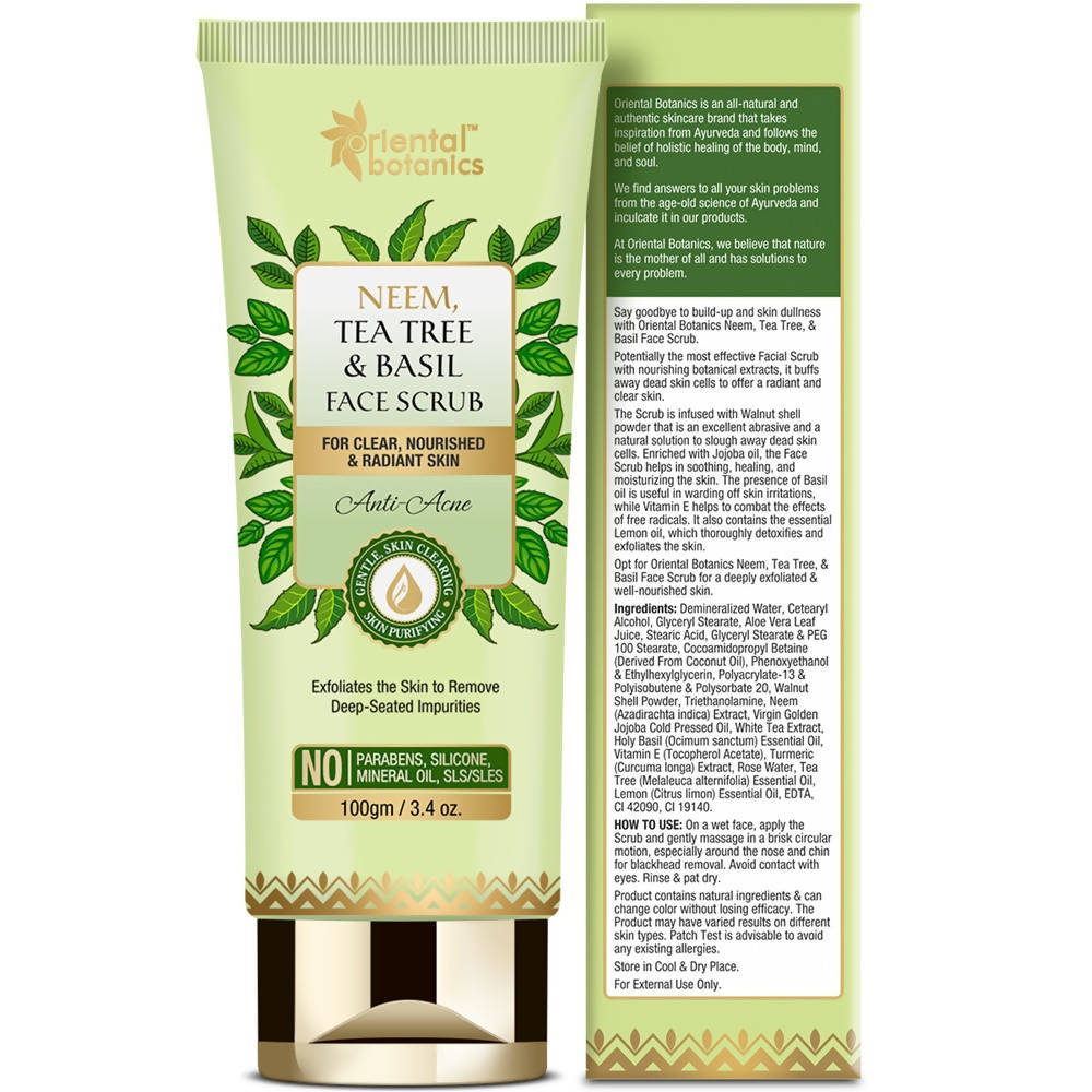 Oriental Botanics Neem, Tea Tree And Basil Anti Acne Face Scrub