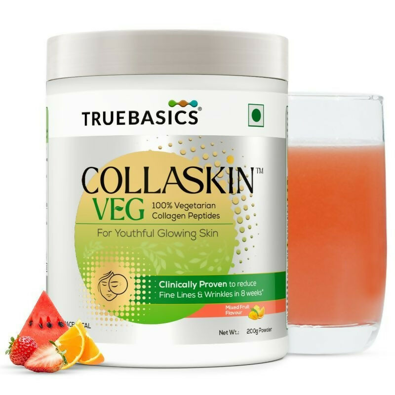 TrueBasics Collaskin Mixed Fruit Flavour 100% Vegetarian Collagen Peptides