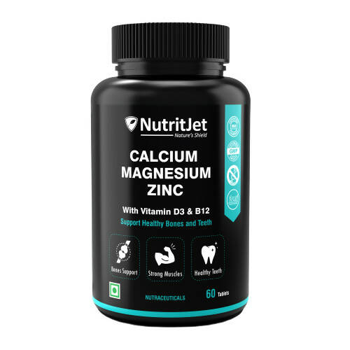 NutritJet Calcium Magnesium Zinc with Vitamin D3 & B12 Veg Tablets - BUDEN