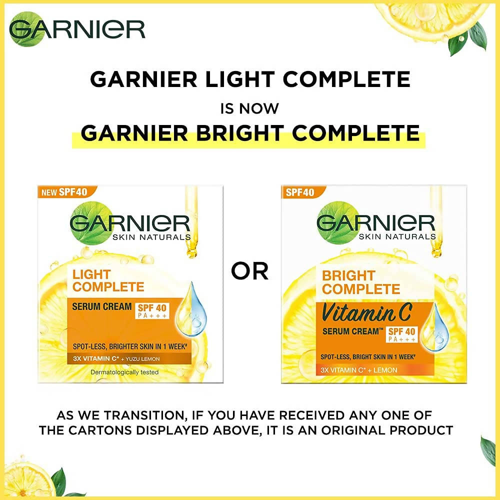 Garnier Bright Complete Vitamin C SPF40/PA+++ Serum Cream