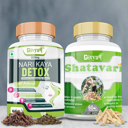 Divya Shree Nari Kaya Detox Capsule and Shatavari Capsule Combo
