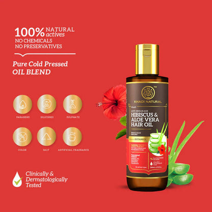 Khadi Natural Hibiscus & Aloe Vera Hair Oil