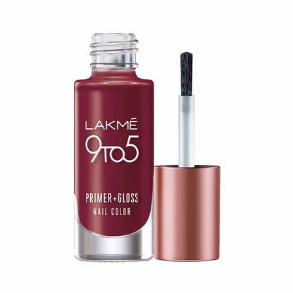 Lakme 9 to 5 Primer + Gloss Nail Colour - Red Alert