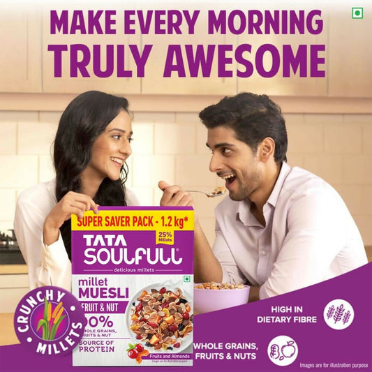 Tata Soulfull Millet Muesli Breakfast Cereals (Fruit & Nut)