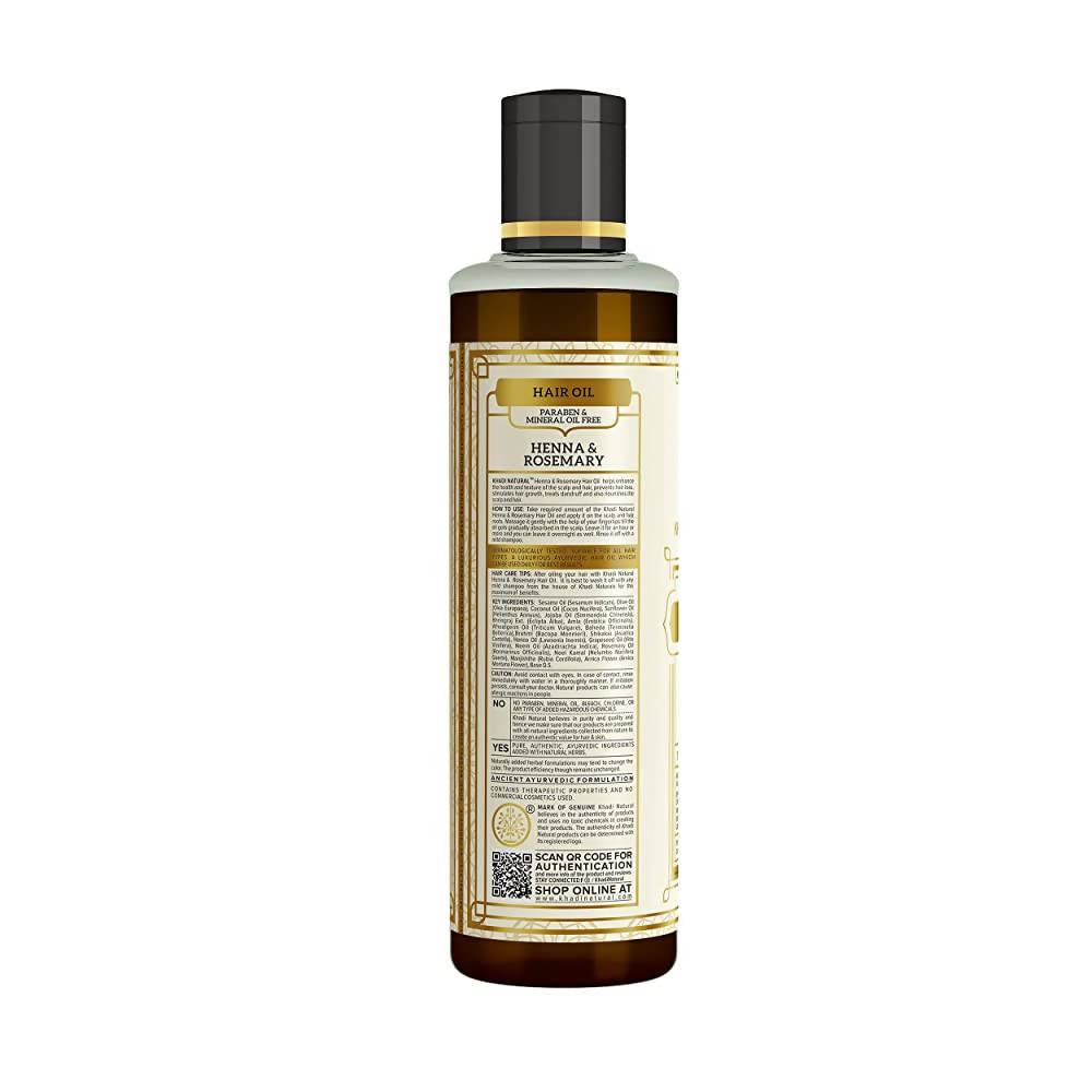 Khadi Natural Rosemary & Henna Hair Oil Paraben and Mineral Oil Free