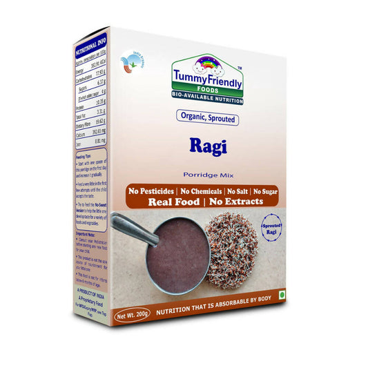 TummyFriendly Foods Certified Organic Sprouted Ragi Porridge Mix -  USA 