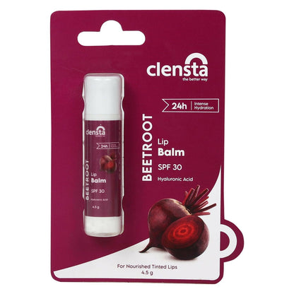 Clensta Beetroot Lip Balm With Hyaluronic Acid Spf 30 With Beetroot