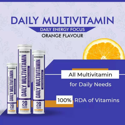 Nutracology Daily Multivitamin Effervescent Tablets With Vitamins & Minerals For Men & Women