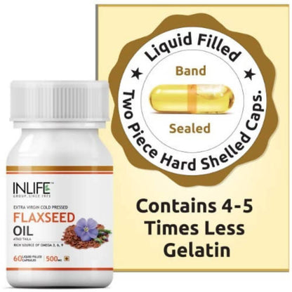 Inlife Flaxseed Oil Capsules With Gelatin