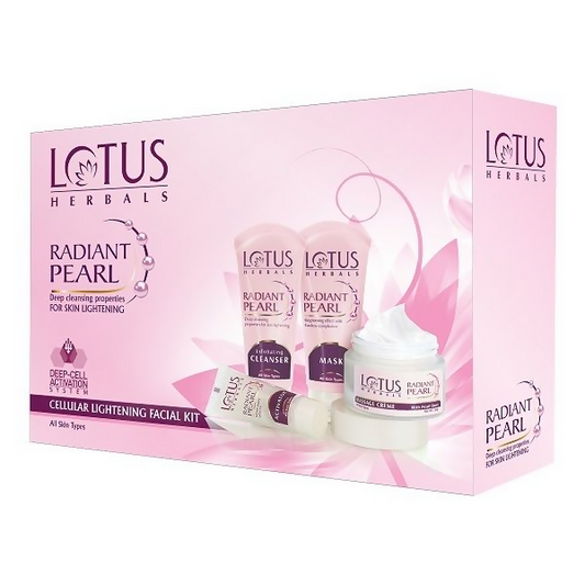 Lotus Herbals Radiant Pearl Cellular Lightening Facial Kit (170g) - BUDNE