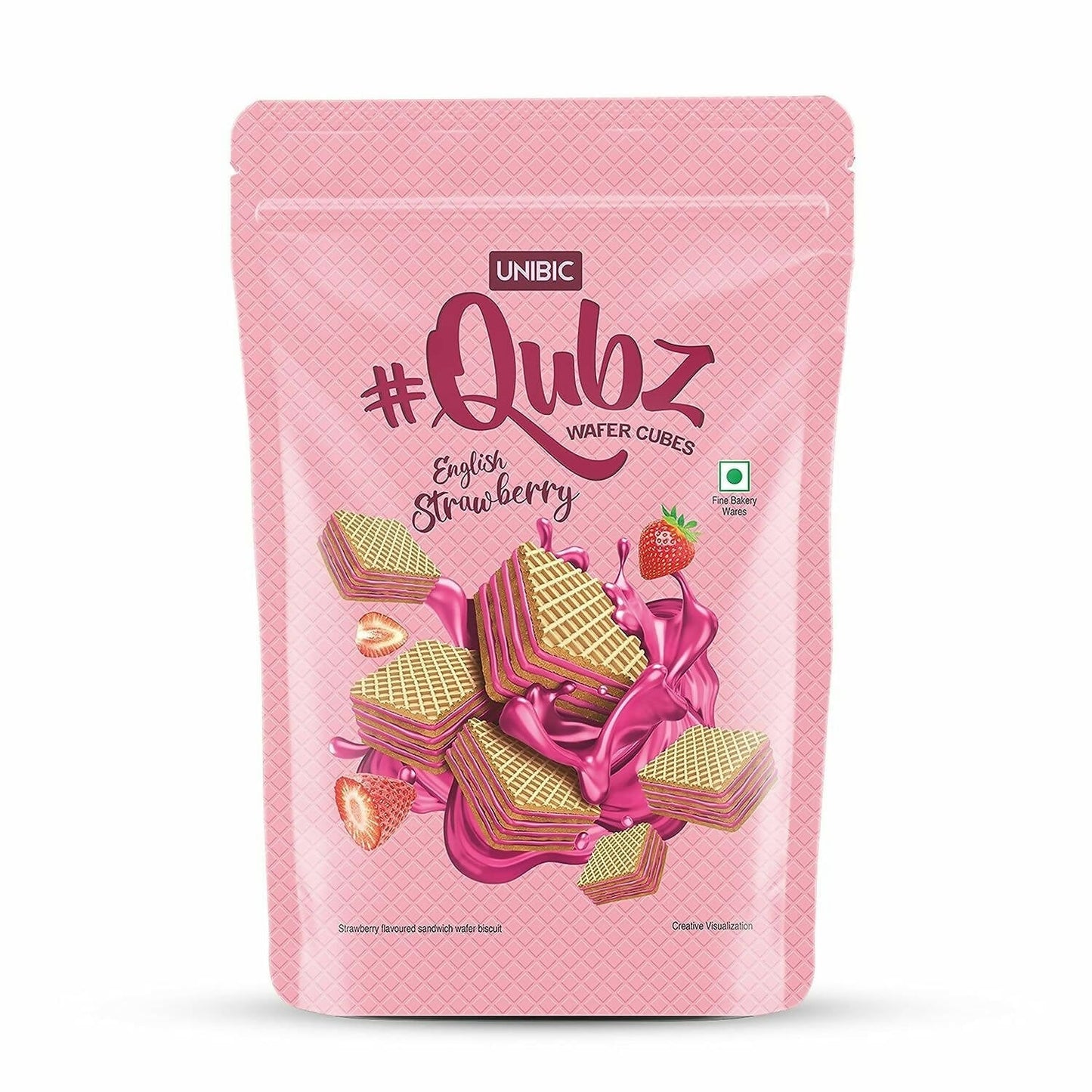 Unibic Qubz Wafer Biscuits Strawberry Flavour