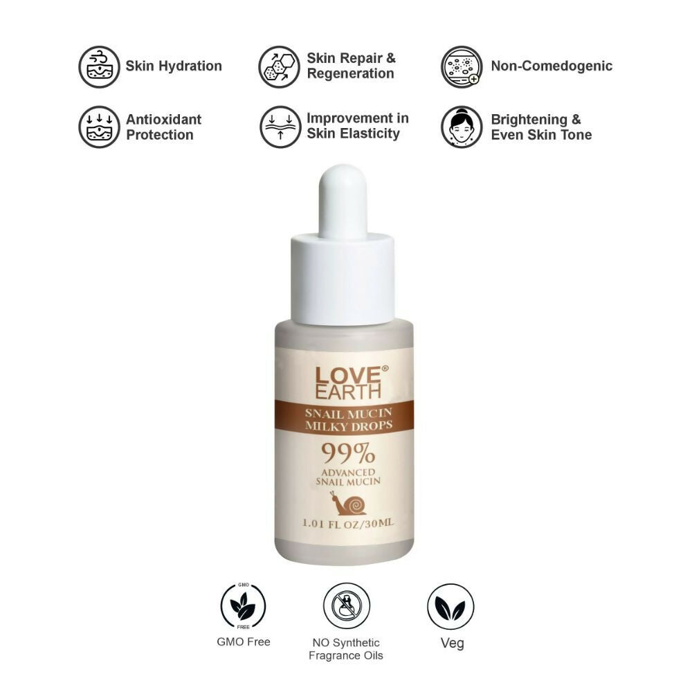 Love Earth Snail Mucin Milky Drops Face Serum