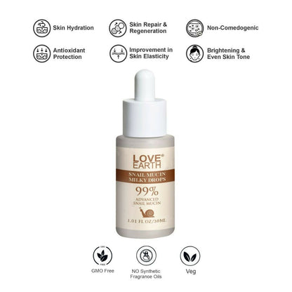 Love Earth Snail Mucin Milky Drops Face Serum