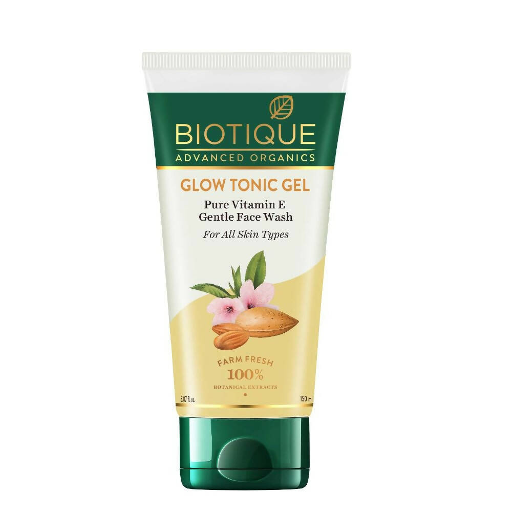 Biotique Glow Tonic Gel Pure Vitamin E Gentle Face Wash - BUDNE