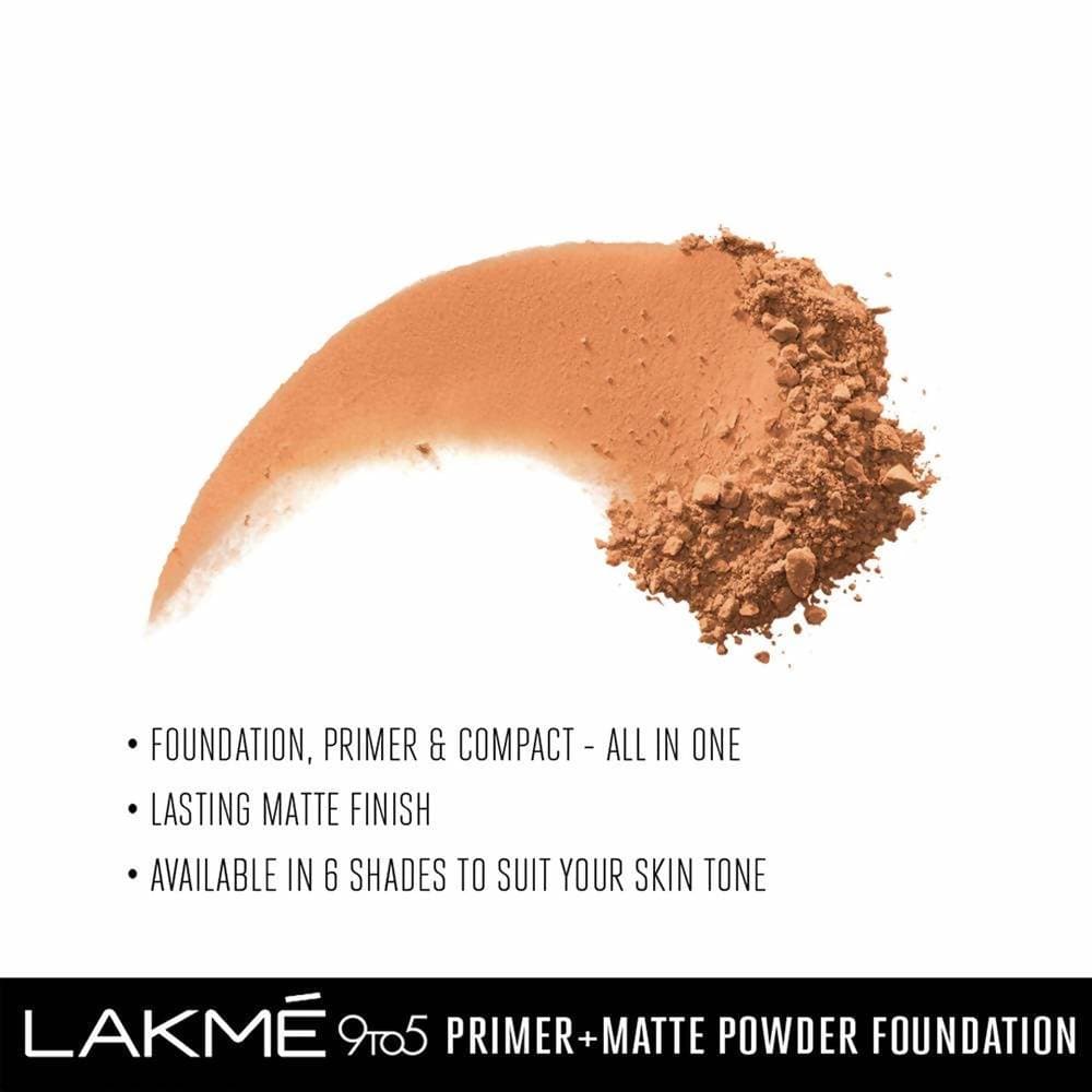 Lakme 9 To 5 Primer With Matte Powder Foundation Compact - Natural Almond