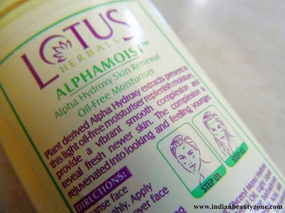 Lotus Herbal Alphamoist Alpha Hydroxy Skin Renewal Oil Free Moisturiser