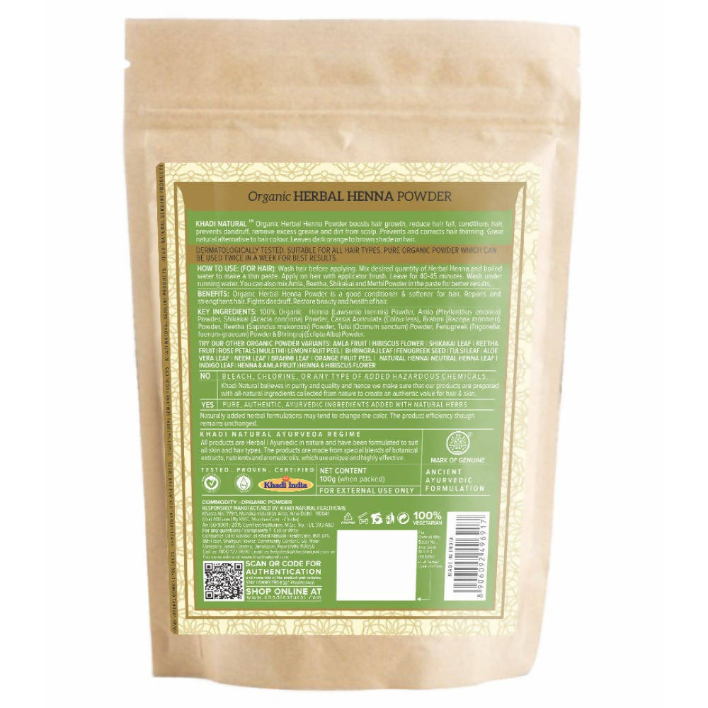 Khadi Natural Organic Herbal Henna Powder