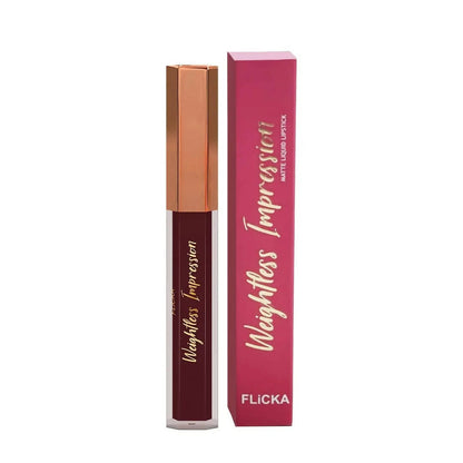 FLiCKA Weightless Impression 08 August - Maroon Matte Finish Liquid Lipstick