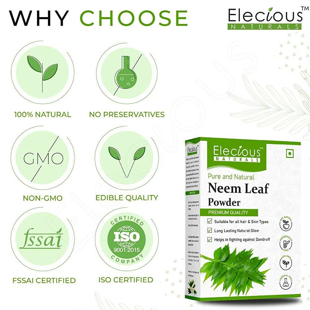 Elecious Naturals Neem Powder For Face Pack And Hair Mask