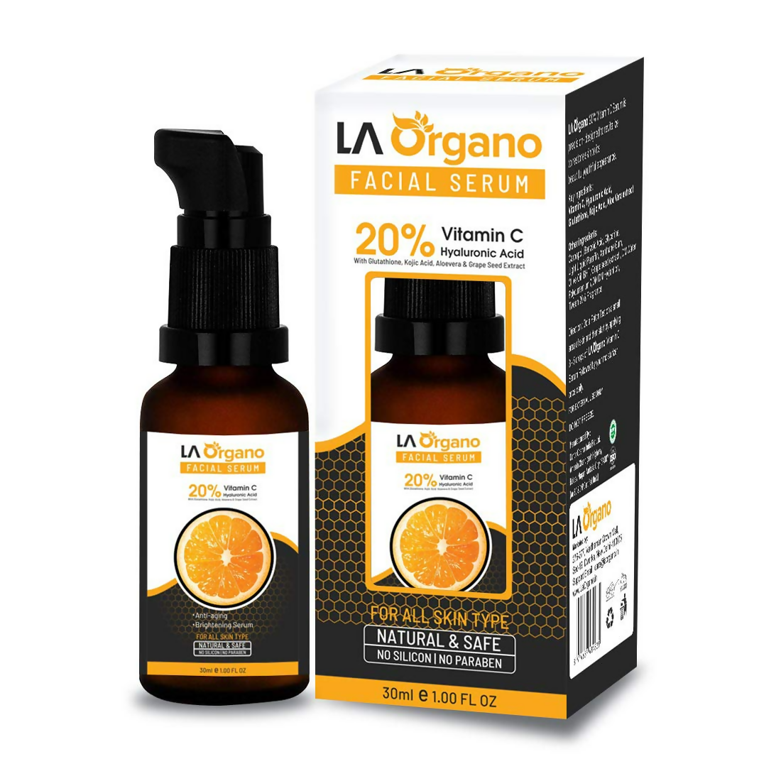 LA Organo Vitamin C Face Serum Anti-Aging Formula For Face Glowing