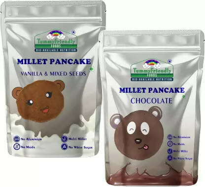 TummyFriendly Foods Millet Pancake Mix Combo - Chocolate, Seeds Healthy Breakfast -  USA, Australia, Canada 