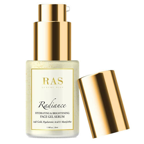 Ras Luxury Oils Radiance 24K Gold Brightening Face Gel Serum - BUDNEN