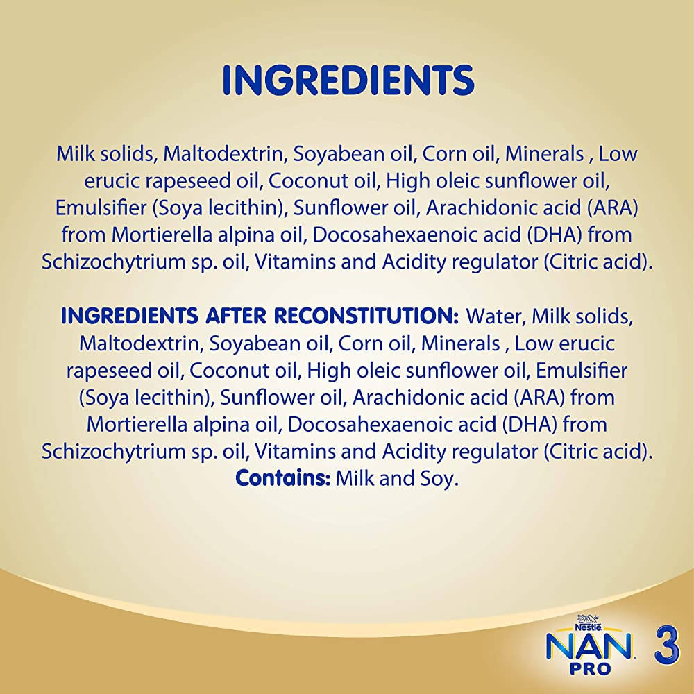 Nestle Nan Pro 3 Follow-Up Formula Powder After 12 Upto 18 Months Infants Stage 3