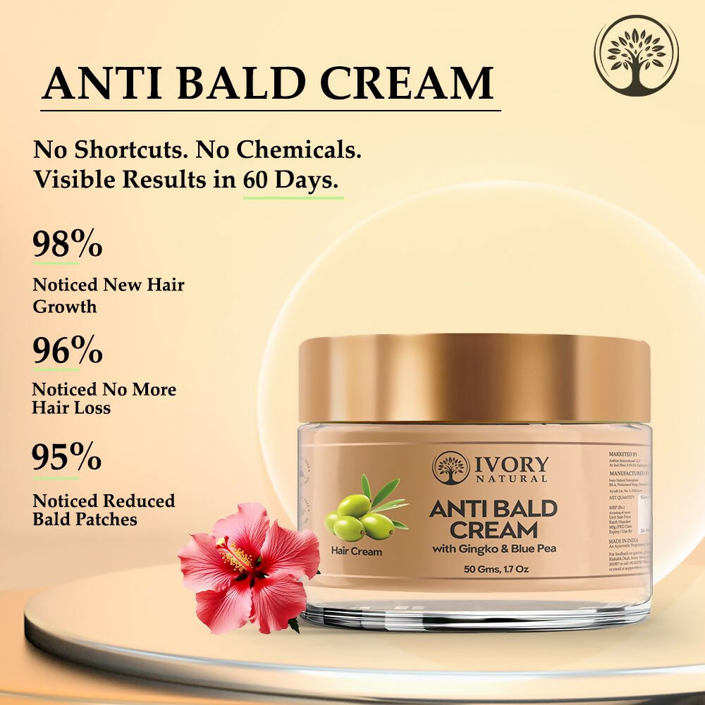 Ivory Natural Bald Cream For Hair For Stimulate Growth Of Hair, Avoid Thinning