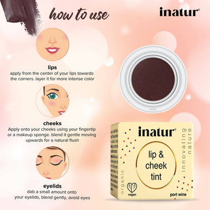 Inatur Lip and Cheek Tint Port Wine