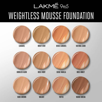 Lakme 9to5 Weightless Mousse Foundation - Bronzed Glow