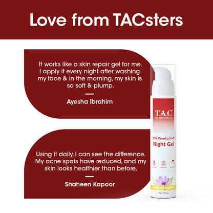 TAC - The Ayurveda Co. 10% Kumkumadi Night Gel for Glowing Skin