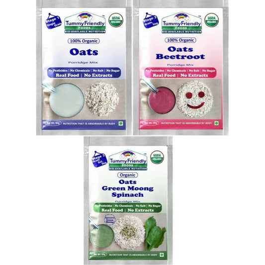TummyFriendly Foods Certified Oats Porridge Mixes - Stage1, Stage2, Stage3 -  USA, Australia, Canada 