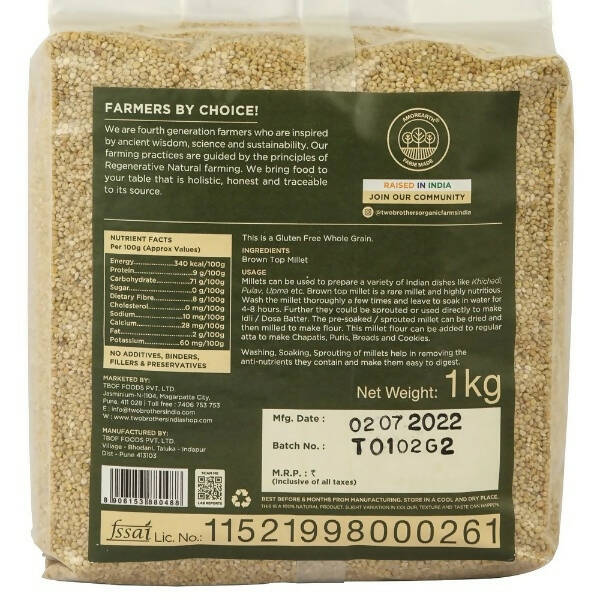 Two Brothers Organic Farms Brown Top Millets