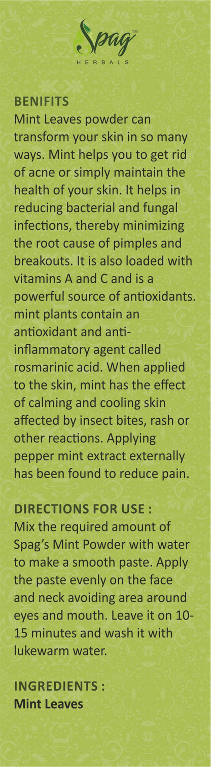 Spag Herbals Premium Mint Leaf Powder