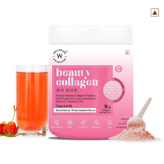 Wellbeing Nutrition Beauty Korean Marine Collagen Peptides - Strawberry & Watermelon