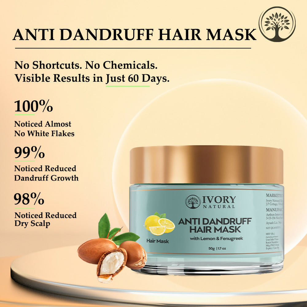 Ivory Natural Dandruff Hair Mask - Scalp Wellness, Assists With Dandruff For Both Men & Women