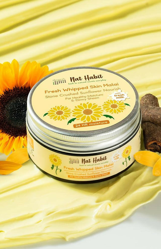 Nat Habit Stone Crushed Sunflower Nourish Fresh Whipped Skin Malai - BUDNE