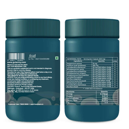 Zeroharm Gut Army Probiotics Constipation & IBS Capsules