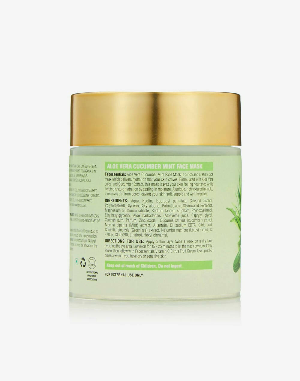 Fabessentials Aloe Vera Cucumber Mint Face Mask