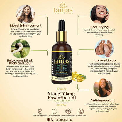Tamas Pure Ayurveda 100% Natural Ylang Ylang Essential Oil