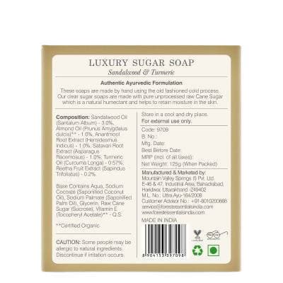 Forest Essentials Luxury Sugar Soap Sandalwood & Turmeric
