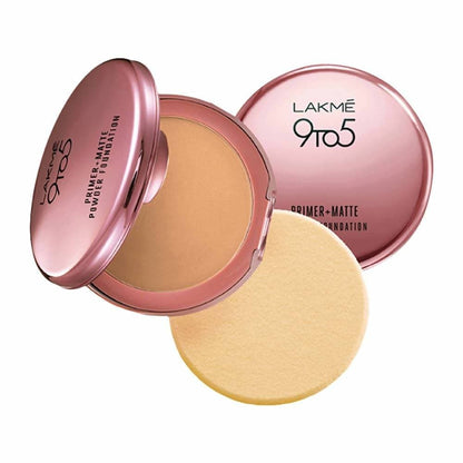 Lakme 9 To 5 Primer With Matte Powder Foundation Compact - Rose Silk