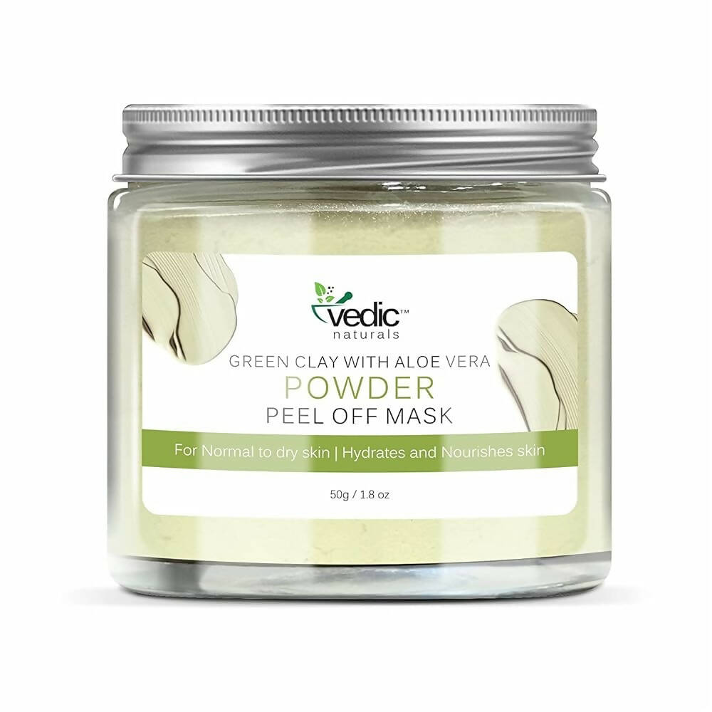 Vedic Naturals Green Clay With Aloe Vera Powder Peel Off Mask - BUDNEN