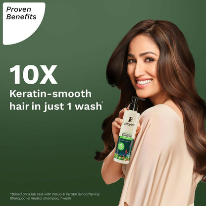 Pilgrim Patu?? & Keratin Hair Smoothening Shampoo For Dry & Frizzy Hair, For Hair Smoothening & Healthy Scalp