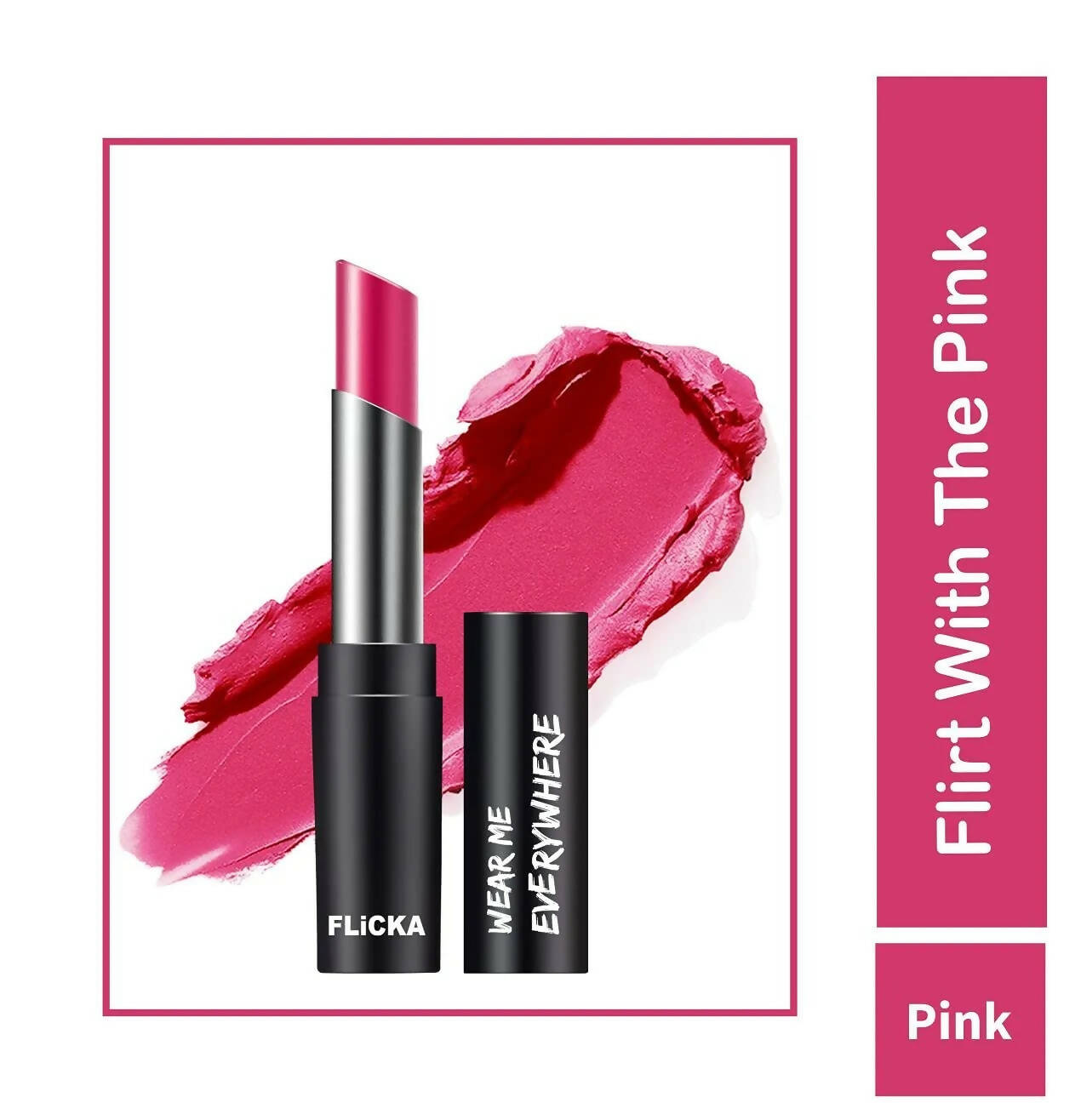 FLiCKA Wear Me Everywhere Creamy Matte Lipstick Flirt With The Pink