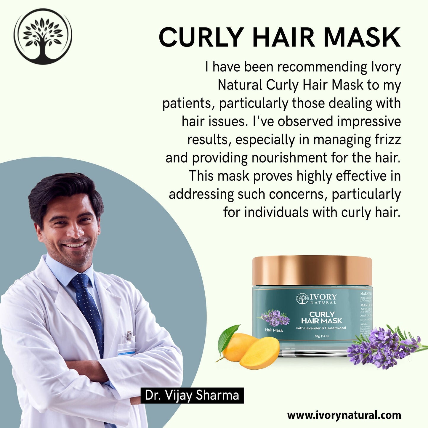 Ivory Natural Curly Hair Mask - Natural Smooth Even Curls For Both Men & Women