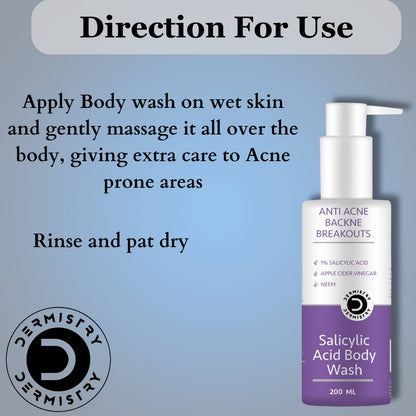Dermistry Salicylic Acid Body Wash & Anti Acne Foaming Face Wash